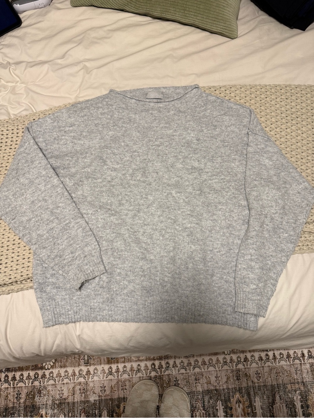 Nuuds Mock Neck Grey Sweater